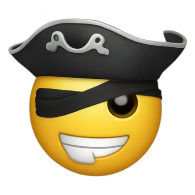 Emoji with pirate eye patch not laughing sticker