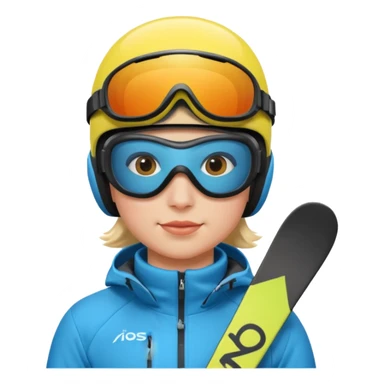 Skier with goggles sticker