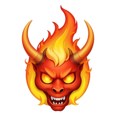 devil horn on fire logo sticker