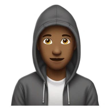 A teenage scumbag with a hoodie and rapper hand signs sticker