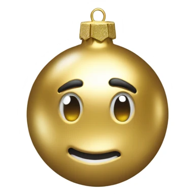 Realistic metallic Christmas gold ornament sticker