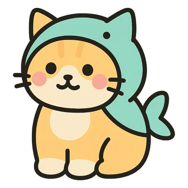 mofusand cat, playful icon style, rounded shapes, soft pastel colors, minimal details sticker