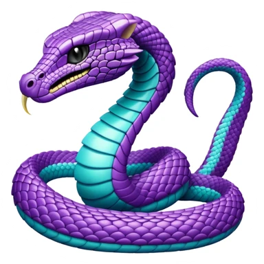 glitter purple and cian cobra sticker