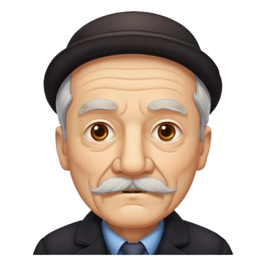 mustaches elderly man with coat sticker