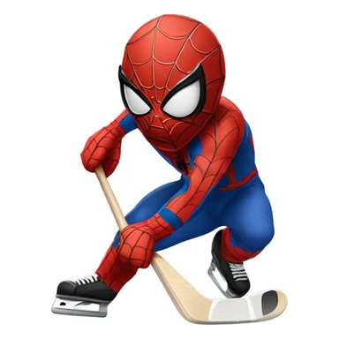 Spider-Man playing hockey sticker
