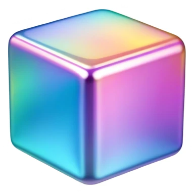 Iridescent foil cube sticker