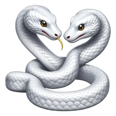 two white snakes together talking sticker