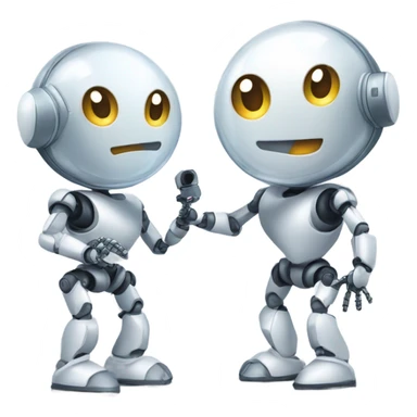 cute robot looking with the mirror in the hand  sticker
