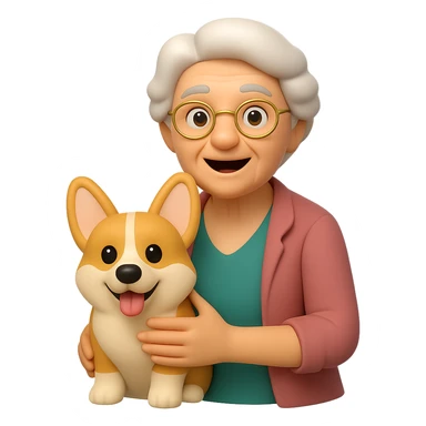 Change the dog to a corgi breed in the style of 3D emoji, keeping the rest of the image unchanged. The background should be transparent. The style should resemble microsoft style 3d fluent emojis. sticker
