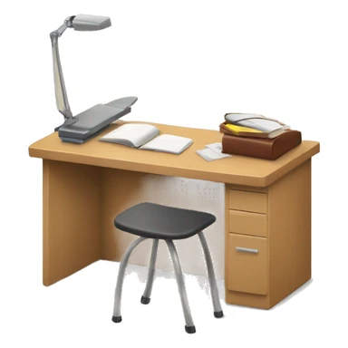 student desk in classroom sticker