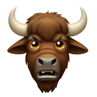 angry bison head  sticker