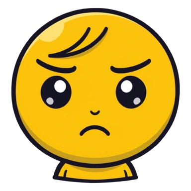 Yellow emoji looking down and sad with hand on forhead sticker