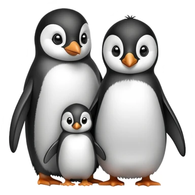 Parent and baby penguin together sticker