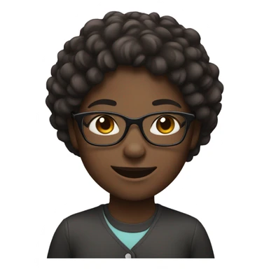 smiling dark-skinned girl with glasses sticker
