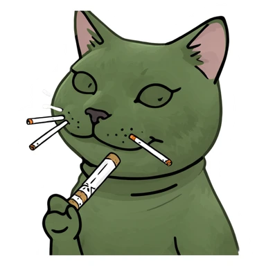 Cat rolling a joint sticker