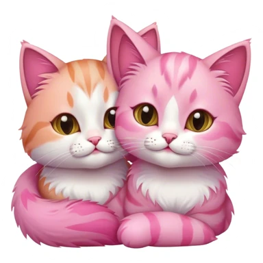 Super cute blushing cats cuddlin sticker