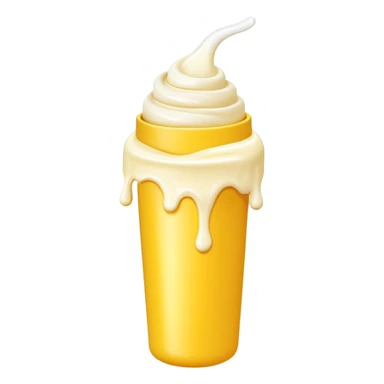 Yellow tube of cream or ointment with cream coming out of the opening sticker