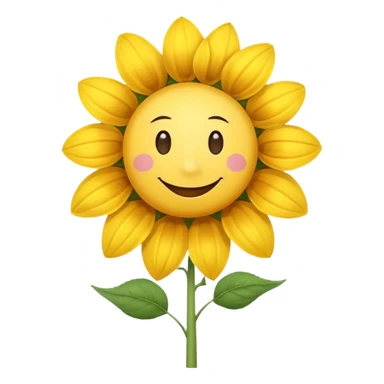 make a sunflower with a white disc in the middle with a smiley face, make it have 6 yellow petals and remove the cheeks nose and eyebrows sticker