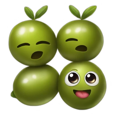 stack of two olives but one is feeling weird sticker