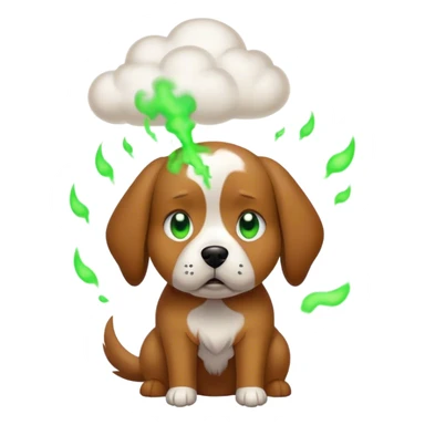 Dog with stink farts sticker