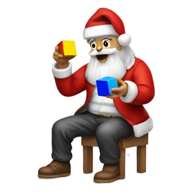 Santa claus playing Rubik cube sticker