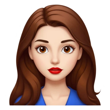 beautiful girl with long hair, high eyebrows, and thick lips  sticker