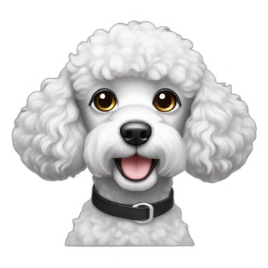 Black and white ear poodle sticker