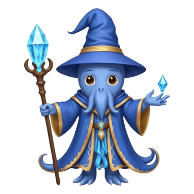 The blue octopus wizard of Dungeons and Dragons sticker