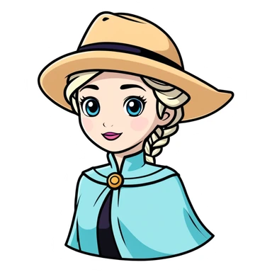 Elsa with a hat sticker
