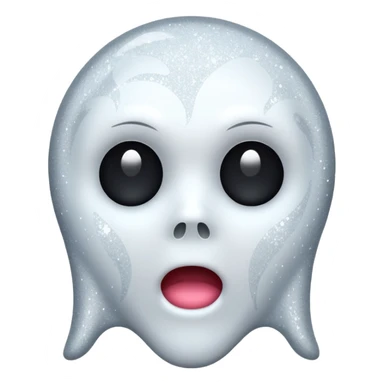 white Ghost face glitter  sticker