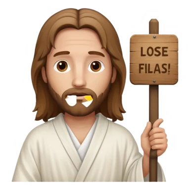 Jésus avec une pancarte dans ses mains dans ses mains sticker