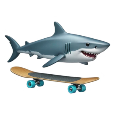 shark on a skateboard sticker