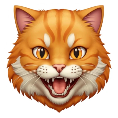 fierce cat with teeth grill  sticker