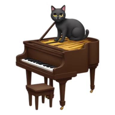 Cat with piano sticker