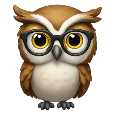 Curious owl with spectacle  sticker