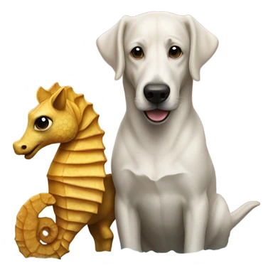 A sea horse and a dog sticker