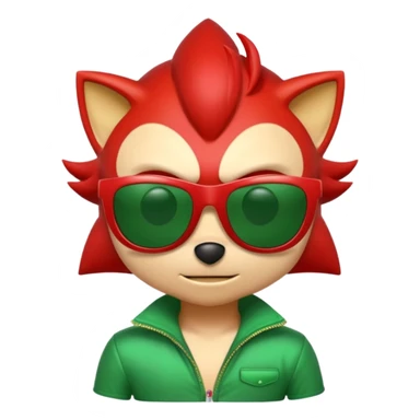 Red Sonic with Green Shades And Aura
 sticker