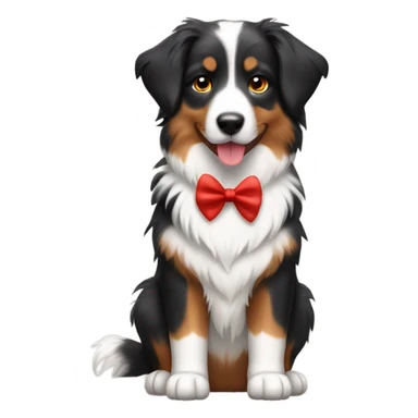 Australian sheperd With red bow  sticker