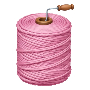 The yarn bobbin is pale pink in color sticker