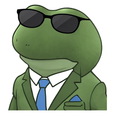 bufo frog wearing sunglasses and a suit, meme style sticker