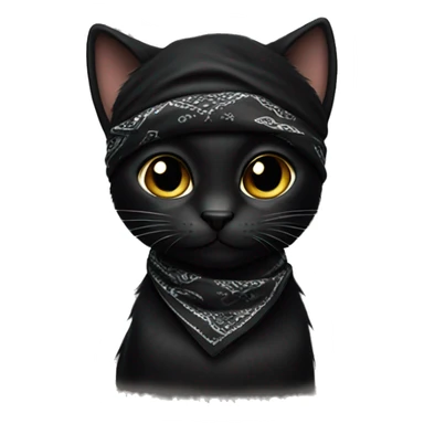 black cat with black bandana sticker