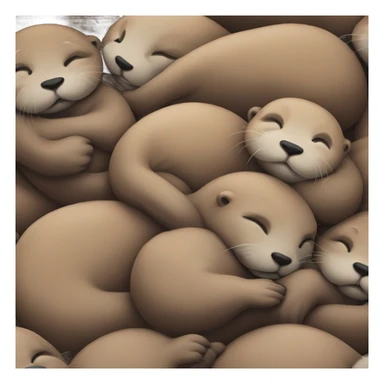 Otters sleeping sticker
