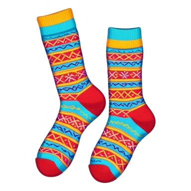 pair of socks with colorful pattern sticker