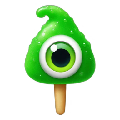 Green gumdrop candy with eyes  sticker