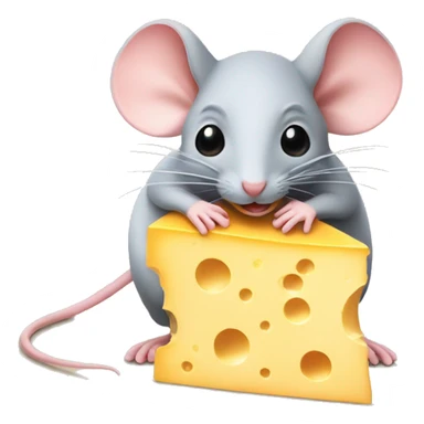 tiny mice eating a block of cheese  sticker