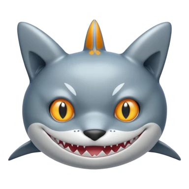 side view of shark body with a cat face sticker
