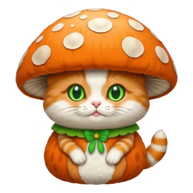 Cat in mushroom costume sticker
