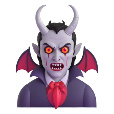 Vampire with demonic horns sticker