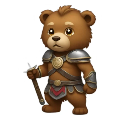 Warrior bear sticker