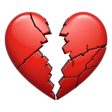 heart broken in half red sticker